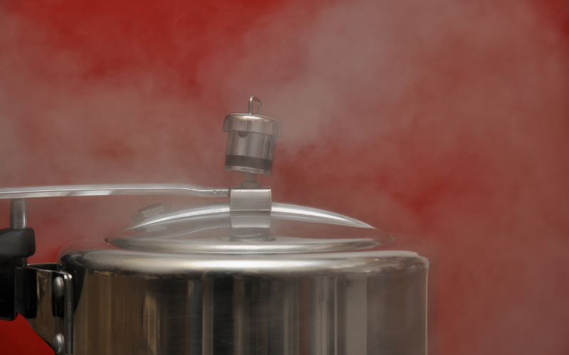 pentola a pressione in acciaio inox